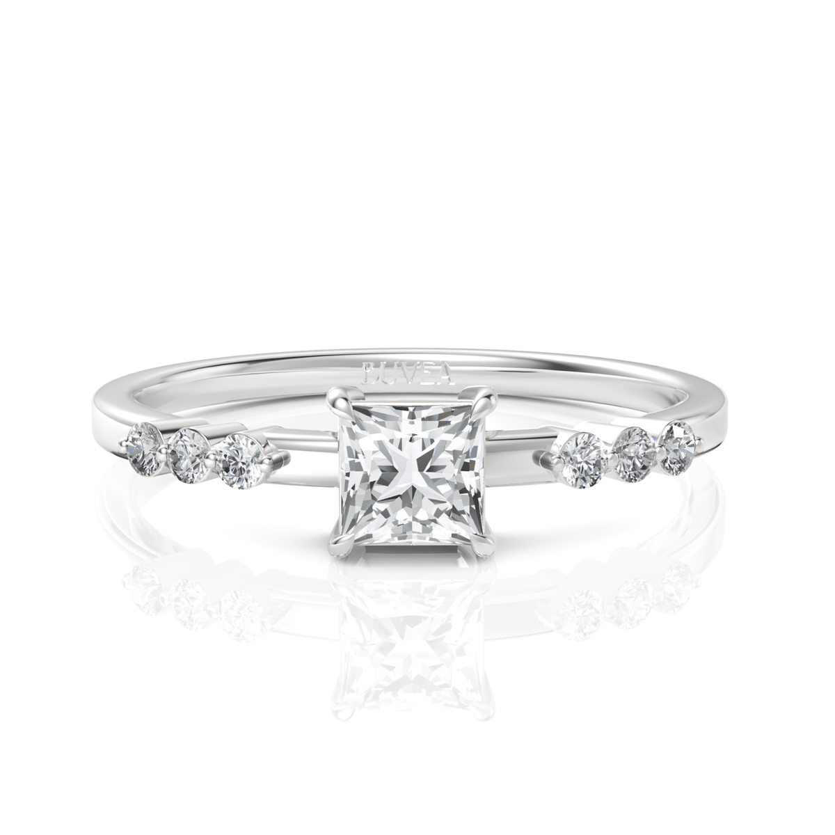 0.5CT Princess Lab Diamond Solitaire Ring - Buvea Jewels