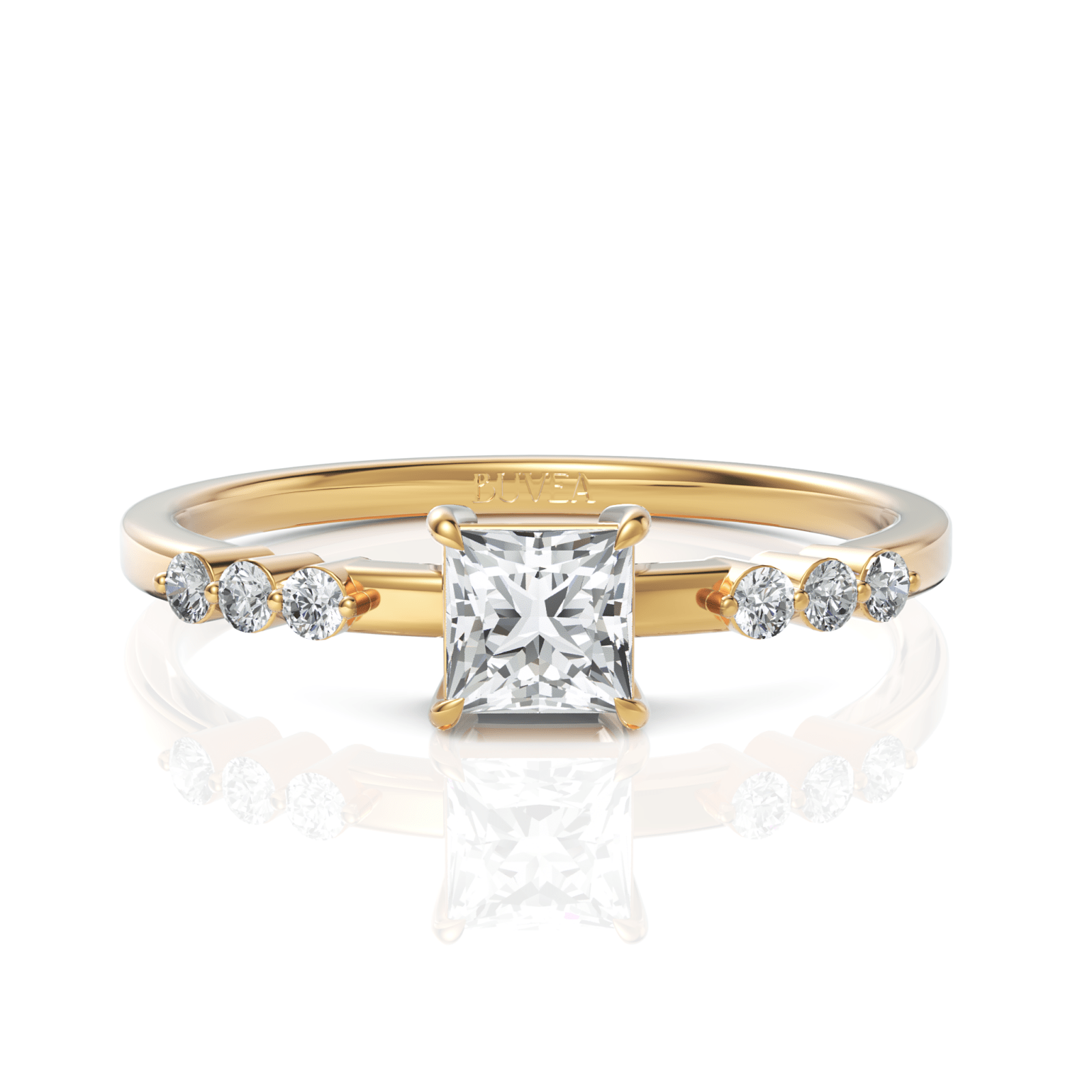 0.5CT Princess Lab Diamond Solitaire Ring - Buvea Jewels