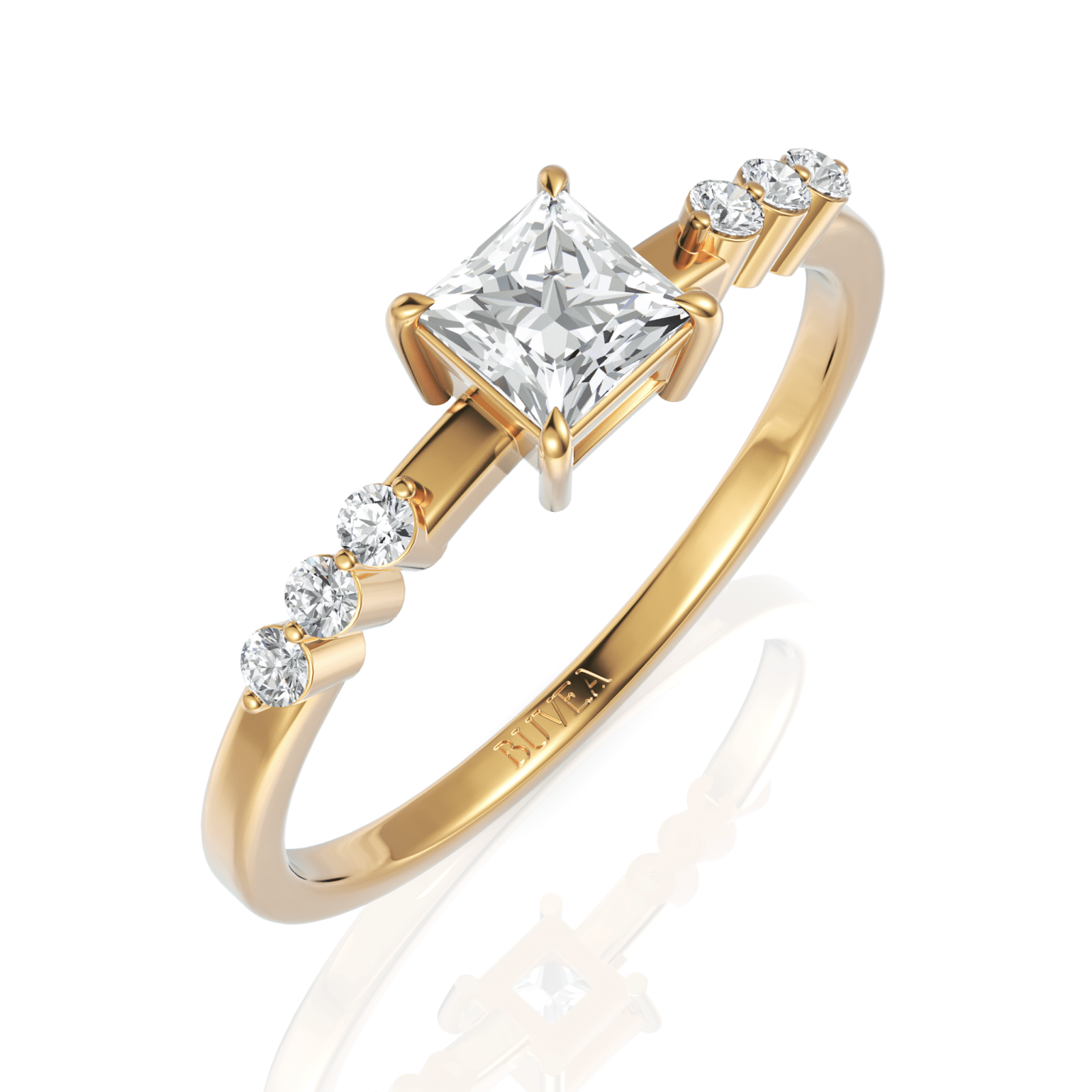 0.5CT Princess Lab Diamond Solitaire Ring - Buvea Jewels