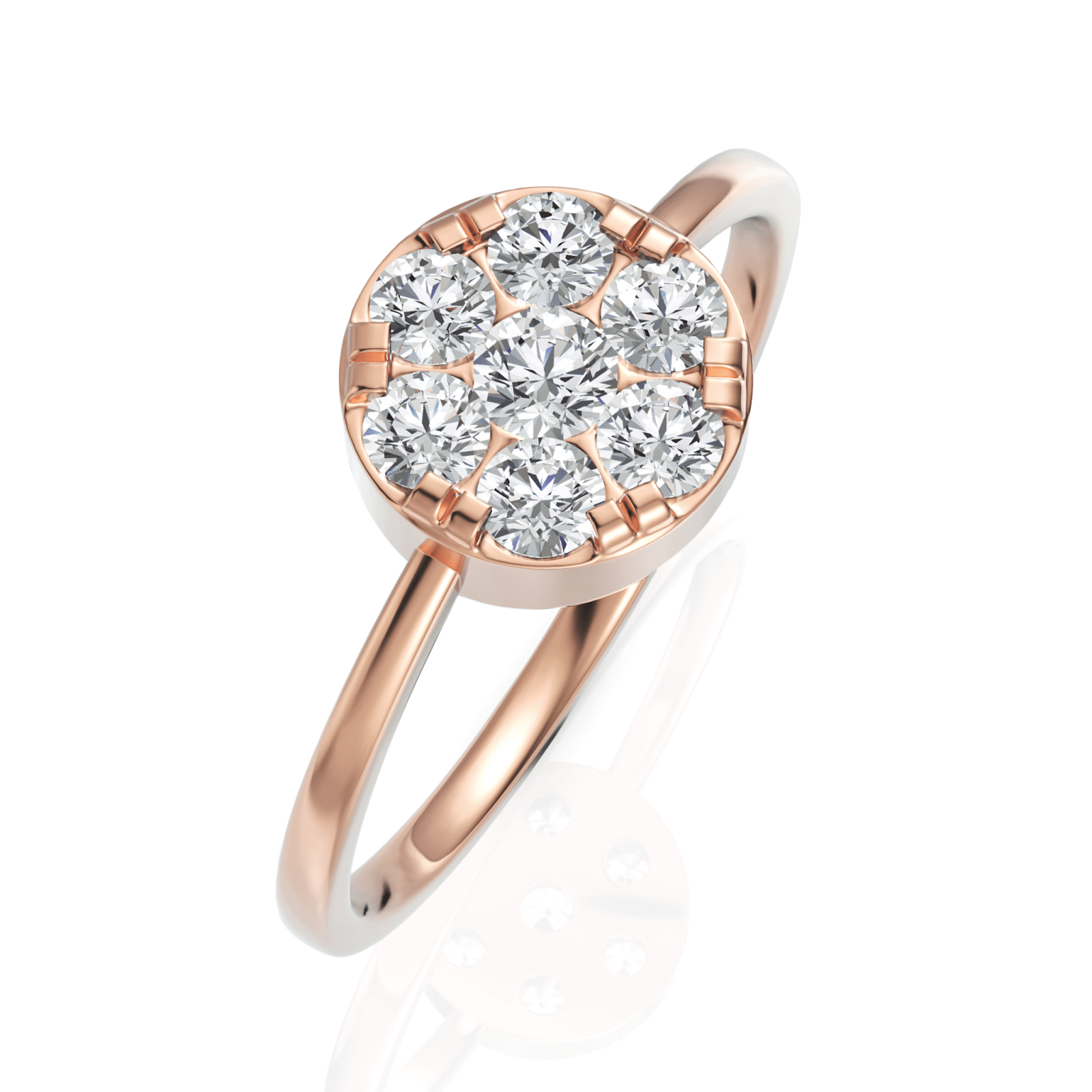 0.5CT Round Lab Diamond Cluster Engagement Ring - Buvea Jewels