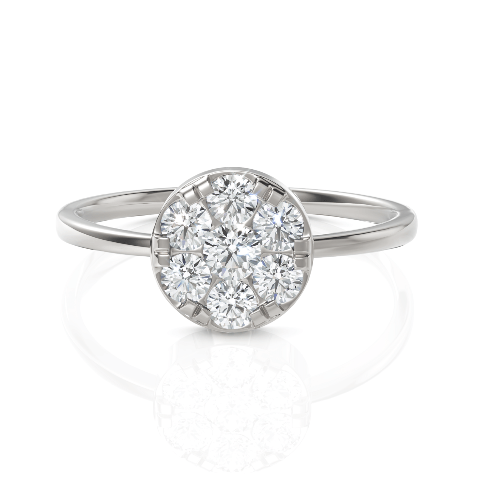 0.5CT Round Lab Diamond Cluster Engagement Ring - Buvea Jewels