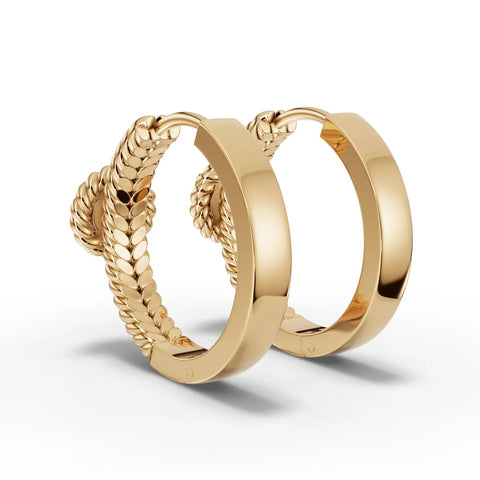 0.5CT Round Lab Diamond Rope Style Huggie Earrings - Buvea Jewels