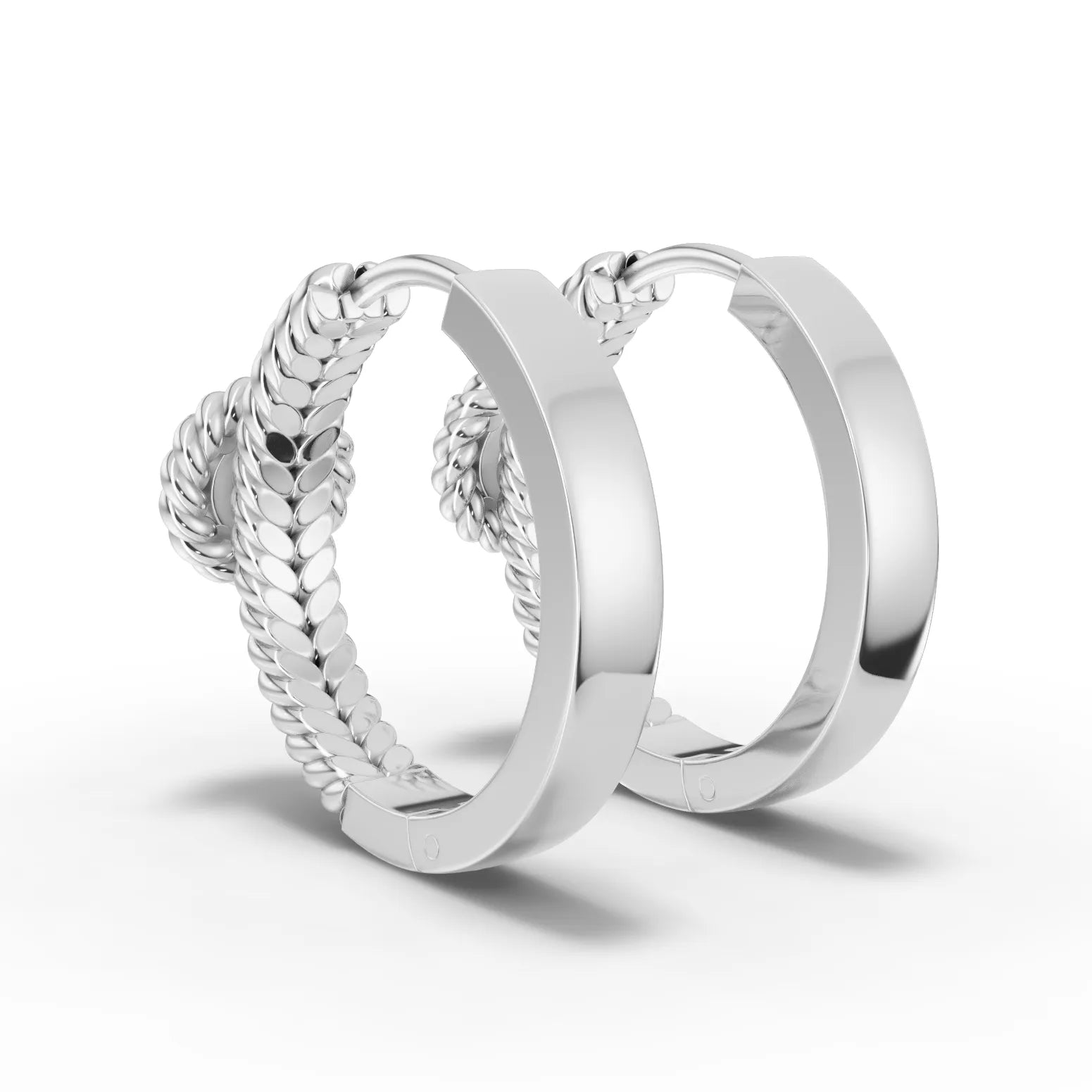 0.5CT Round Lab Diamond Rope Style Huggie Earrings - Buvea Jewels