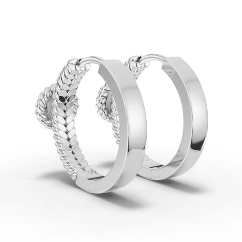 0.5CT Round Lab Diamond Rope Style Huggie Earrings - Buvea Jewels