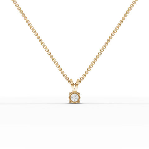 0.5CT Round Lab Diamond V - Bail Solitaire Pendant - Buvea Jewels