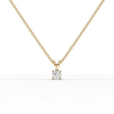 0.5CT Round Lab Diamond V - Bail Solitaire Pendant - Buvea Jewels