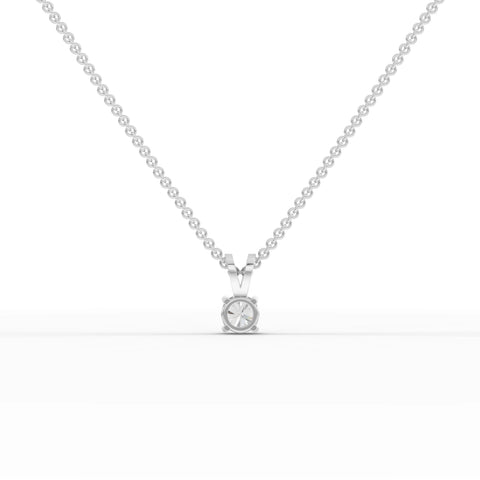 0.5CT Round Lab Diamond V - Bail Solitaire Pendant - Buvea Jewels
