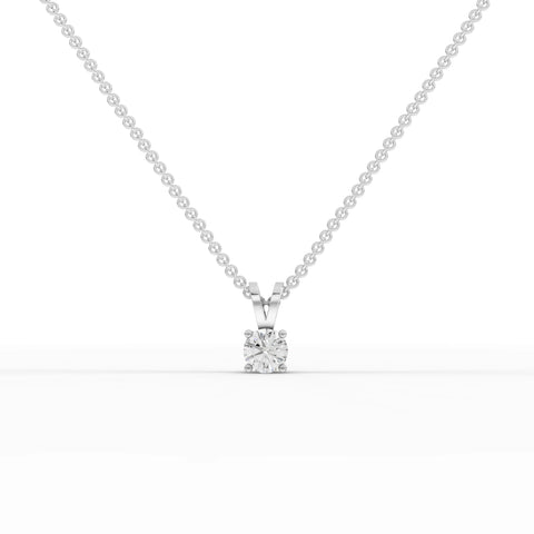 0.5CT Round Lab Diamond V - Bail Solitaire Pendant - Buvea Jewels