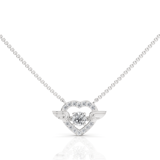 0.64CT Round Lab Diamond Premium Heart Chain Pendant - Buvea Jewels