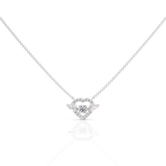 0.64CT Round Lab Diamond Premium Heart Chain Pendant - Buvea Jewels