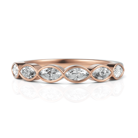 0.6CT Marquise Lab Diamond Eternity Wedding Ring - Buvea Jewels