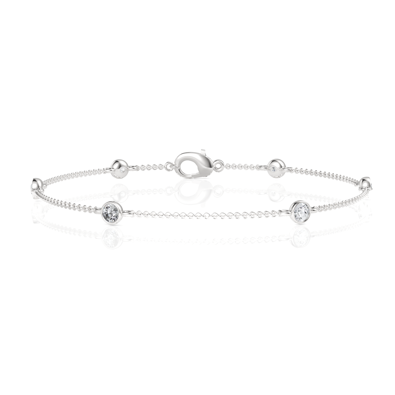 0.6CT Round Lab Diamond Bezel Set Bracelet - Buvea Jewels