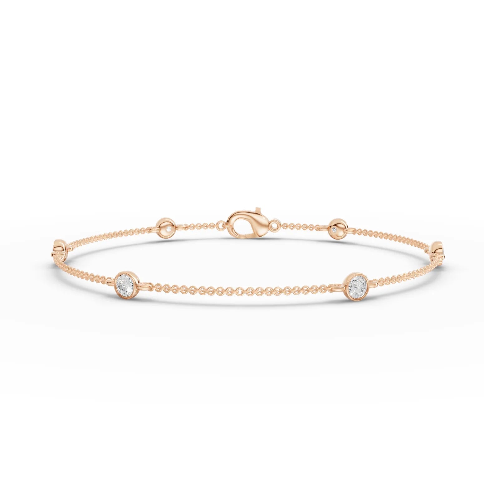 0.6CT Round Lab Diamond Bezel Set Bracelet - Buvea Jewels