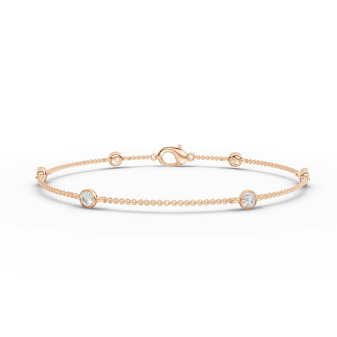 0.6CT Round Lab Diamond Bezel Set Bracelet - Buvea Jewels
