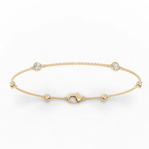 0.6CT Round Lab Diamond Bezel Set Bracelet - Buvea Jewels