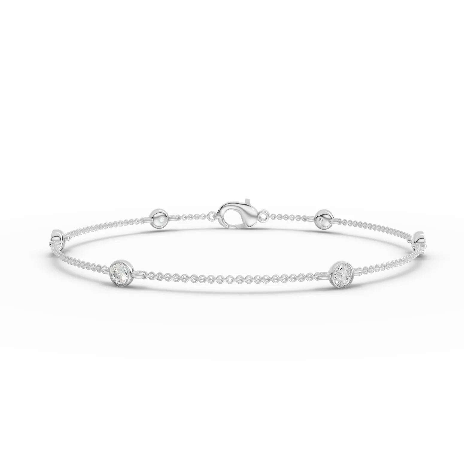 0.6CT Round Lab Diamond Bezel Set Bracelet - Buvea Jewels