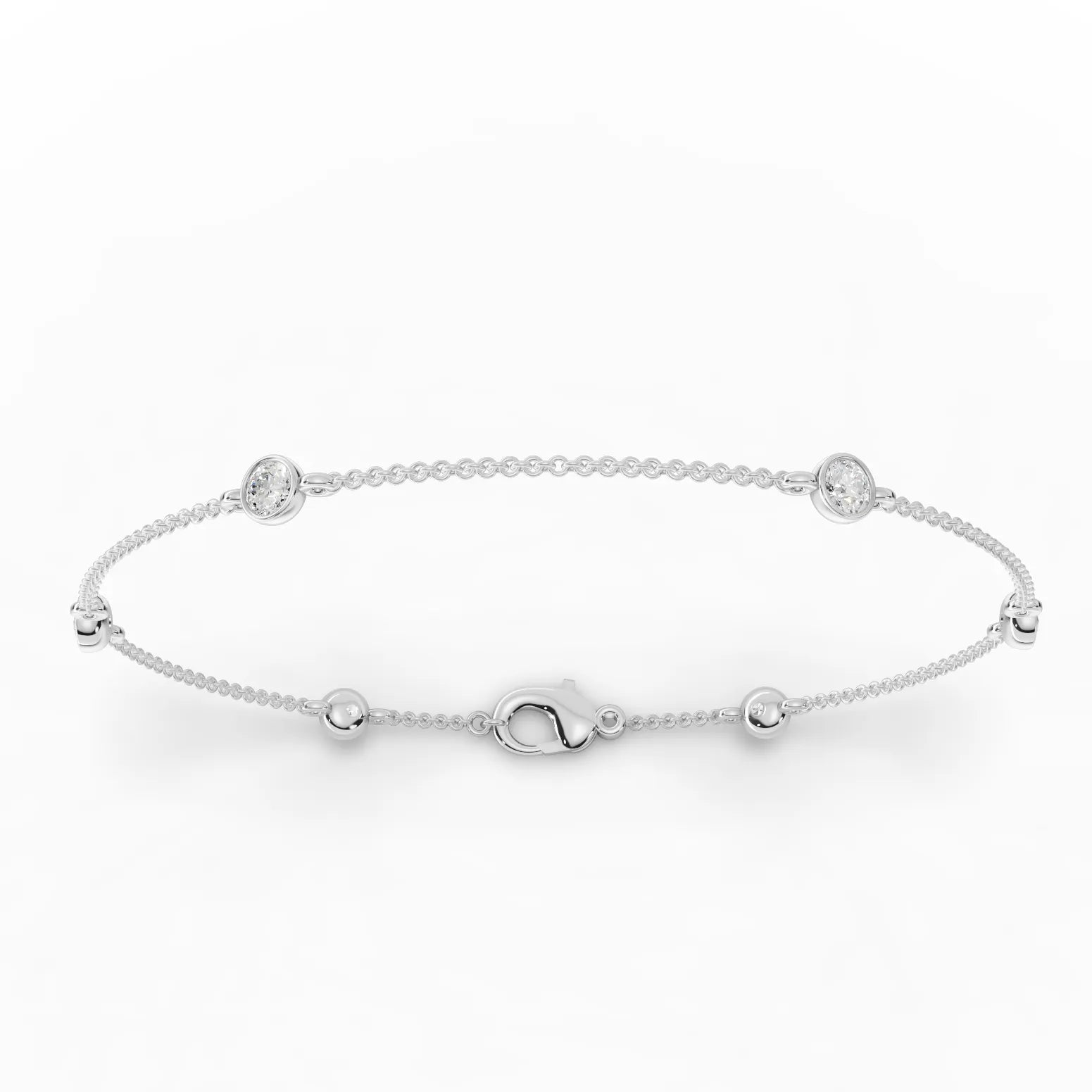 0.6CT Round Lab Diamond Bezel Set Bracelet - Buvea Jewels