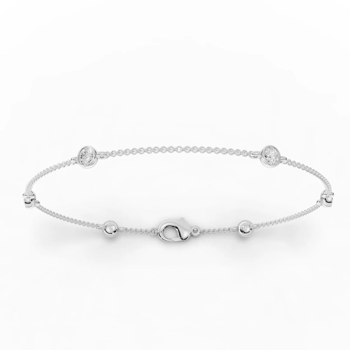 0.6CT Round Lab Diamond Bezel Set Bracelet - Buvea Jewels
