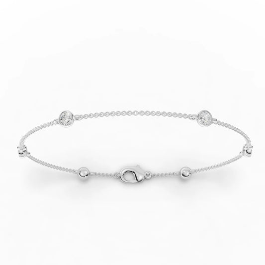 0.6CT Round Lab Diamond Bezel Set Bracelet - Buvea Jewels