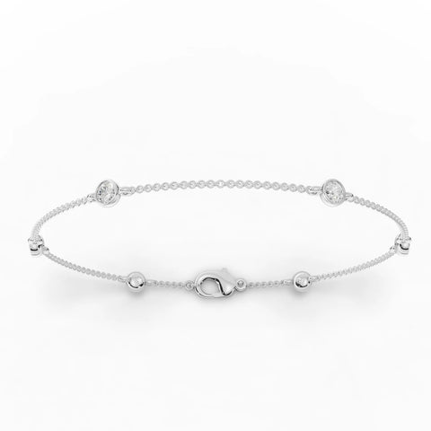 0.6CT Round Lab Diamond Bezel Set Bracelet - Buvea Jewels