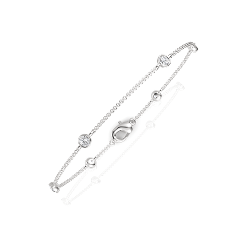 0.6CT Round Lab Diamond Bezel Set Bracelet - Buvea Jewels