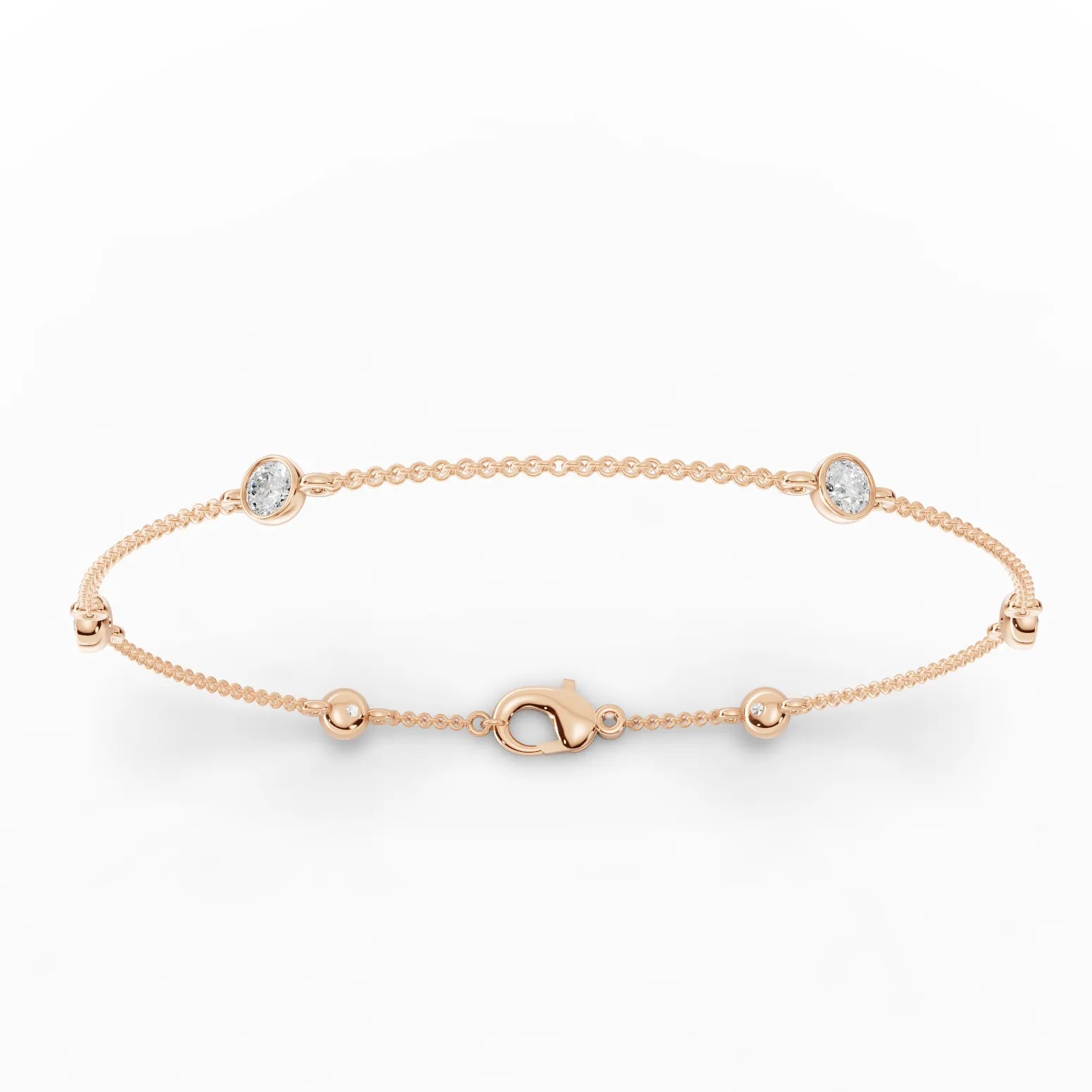 0.6CT Round Lab Diamond Bezel Set Bracelet - Buvea Jewels