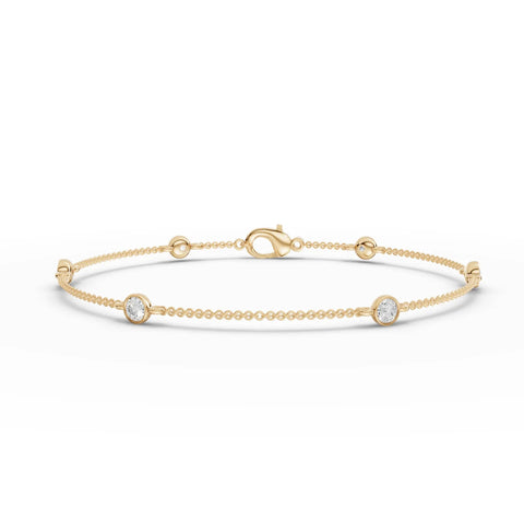 0.6CT Round Lab Diamond Bezel Set Bracelet - Buvea Jewels