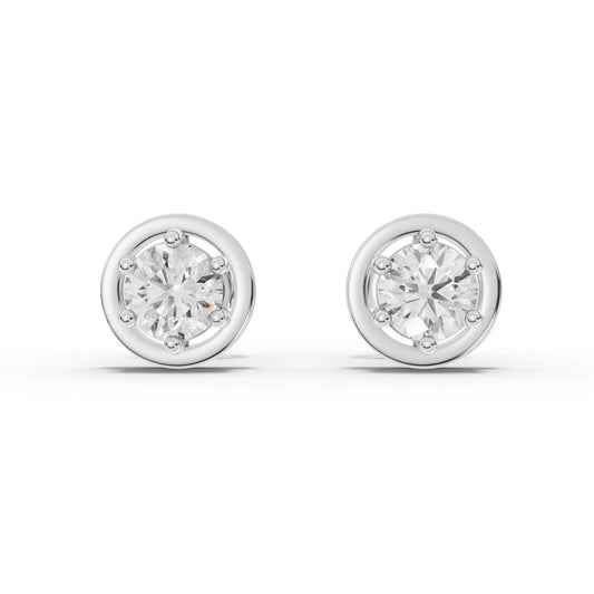 0.72CT Round Lab Diamond Solitaire Stud Earrings - Buvea Jewels