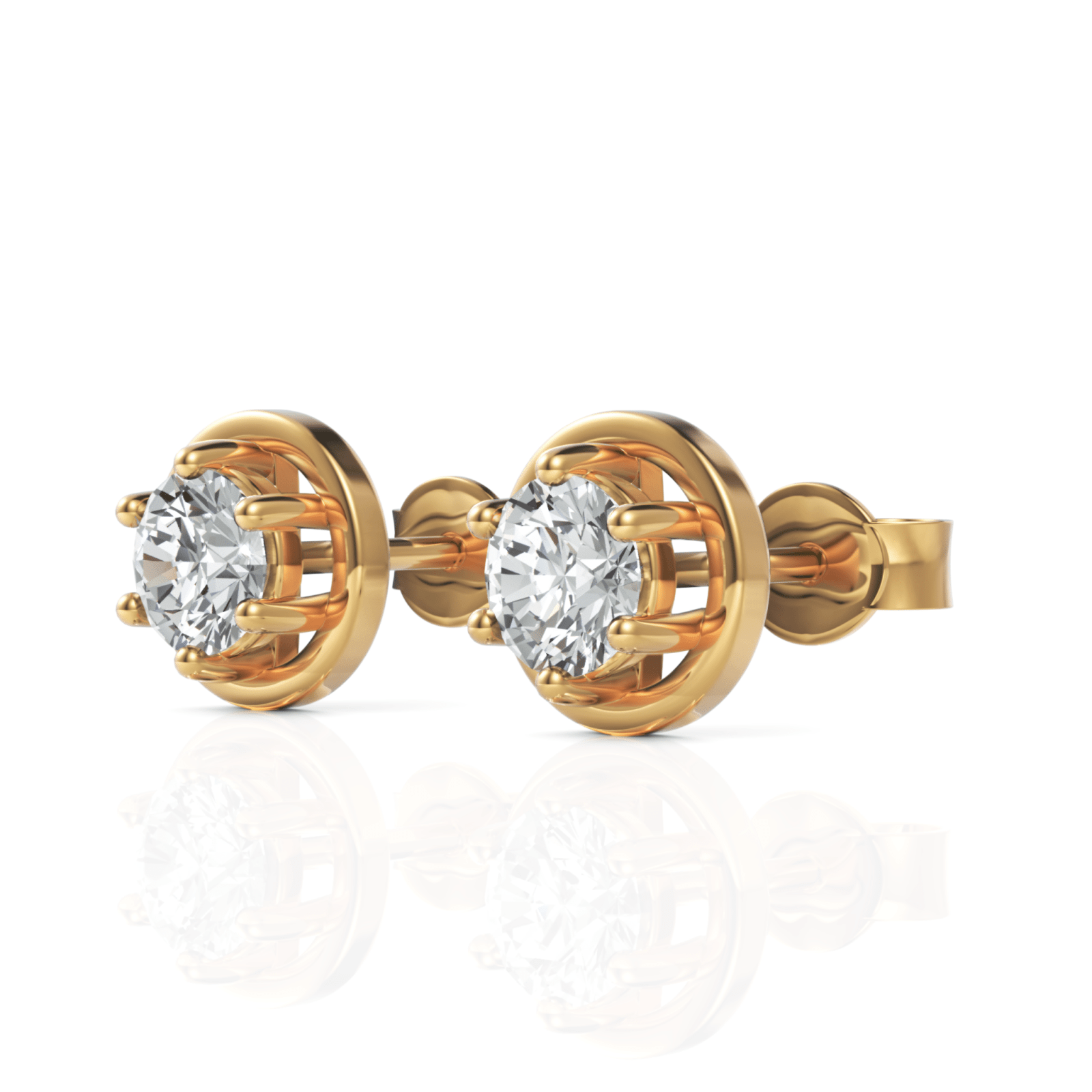 0.72CT Round Lab Diamond Solitaire Stud Earrings - Buvea Jewels