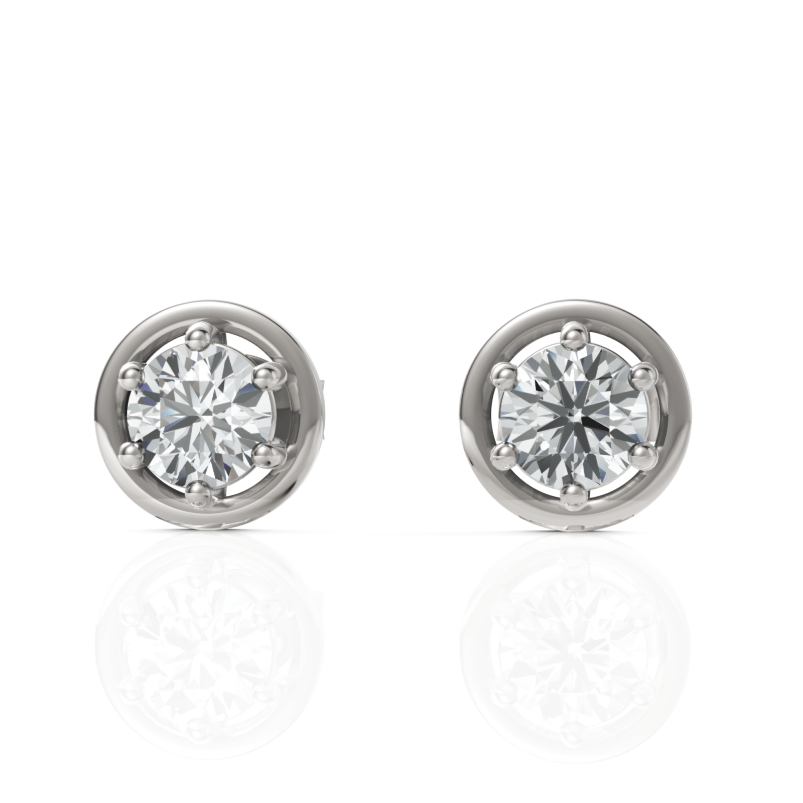 0.72CT Round Lab Diamond Solitaire Stud Earrings - Buvea Jewels