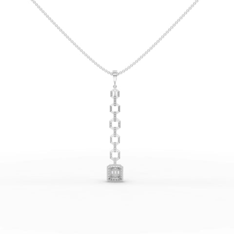 0.73CT Baguette Lab Diamond Modern Link Chain Pendant - Buvea Jewels