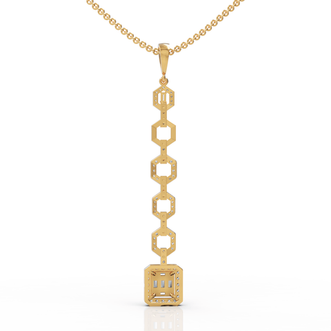 0.73CT Baguette Lab Diamond Modern Link Chain Pendant - Buvea Jewels