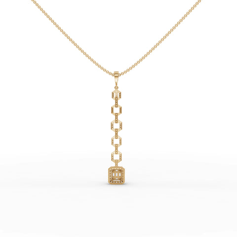 0.73CT Baguette Lab Diamond Modern Link Chain Pendant - Buvea Jewels