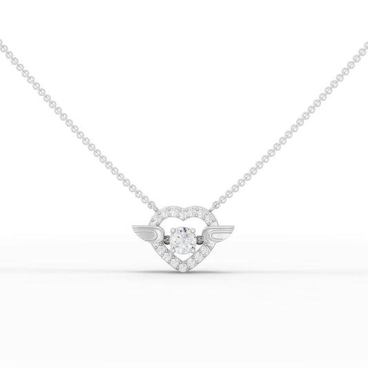 0.75CT Round Lab Diamond Premium Heart Chain Pendant - Buvea Jewels