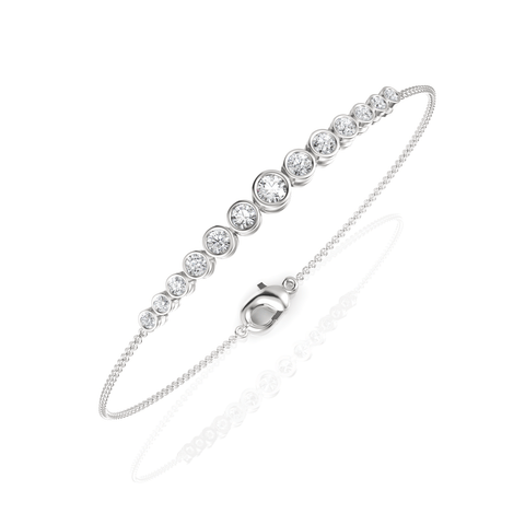 0.76CT Round Lab Diamond Serenity Bezel Bracelet - Buvea Jewels