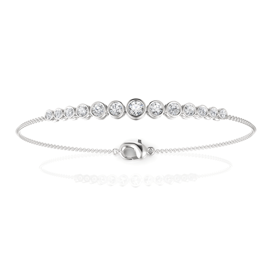 0.76CT Round Lab Diamond Serenity Bezel Bracelet - Buvea Jewels