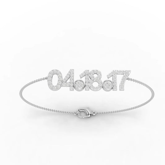 0.77CT Round Lab Diamond Custom Diamond Date Bracelet - Buvea Jewels