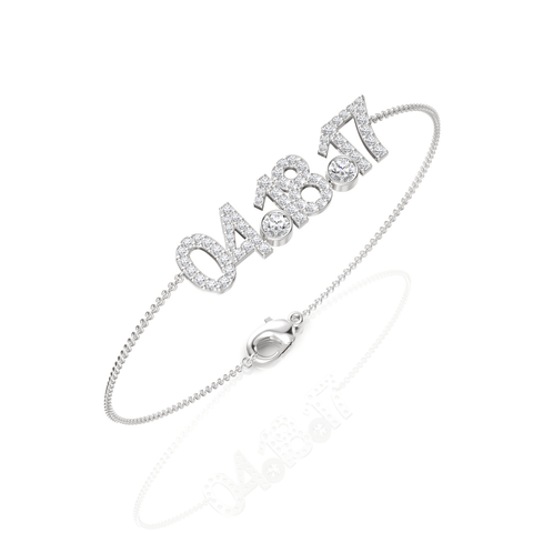 0.77CT Round Lab Diamond Custom Diamond Date Bracelet - Buvea Jewels