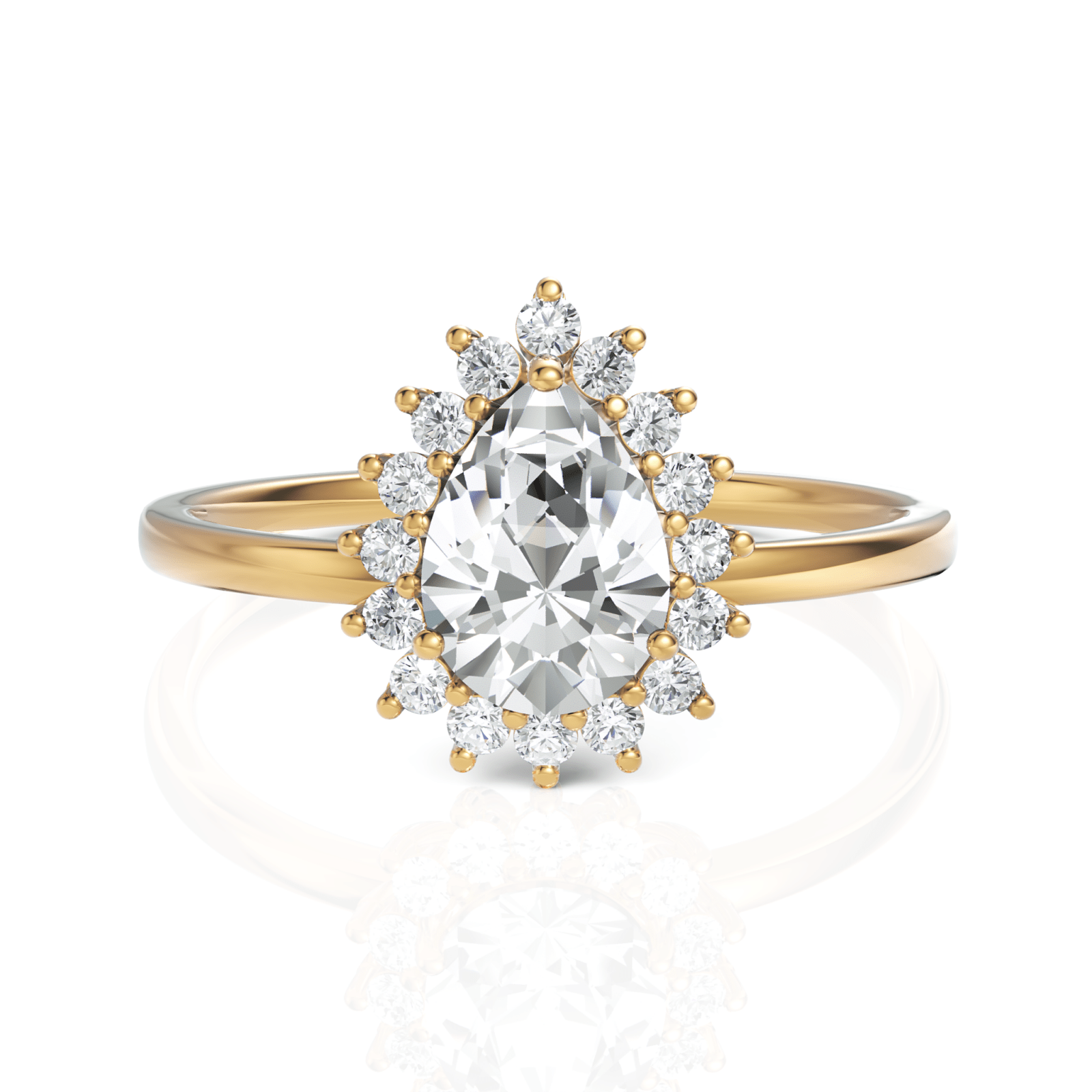 0.81CT Pear Lab Diamond Halo Engagement Ring - Buvea Jewels