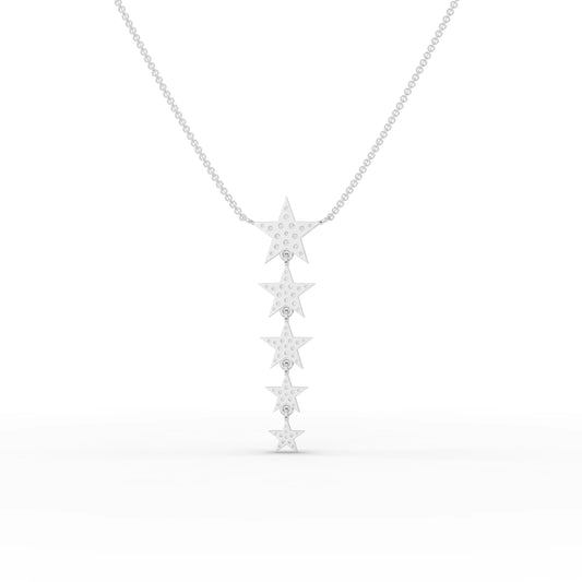 0.81CT Round Lab Diamond Premium Star Chain Pendant - Buvea Jewels