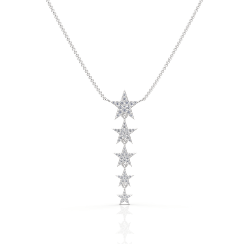 0.81CT Round Lab Diamond Premium Star Chain Pendant - Buvea Jewels