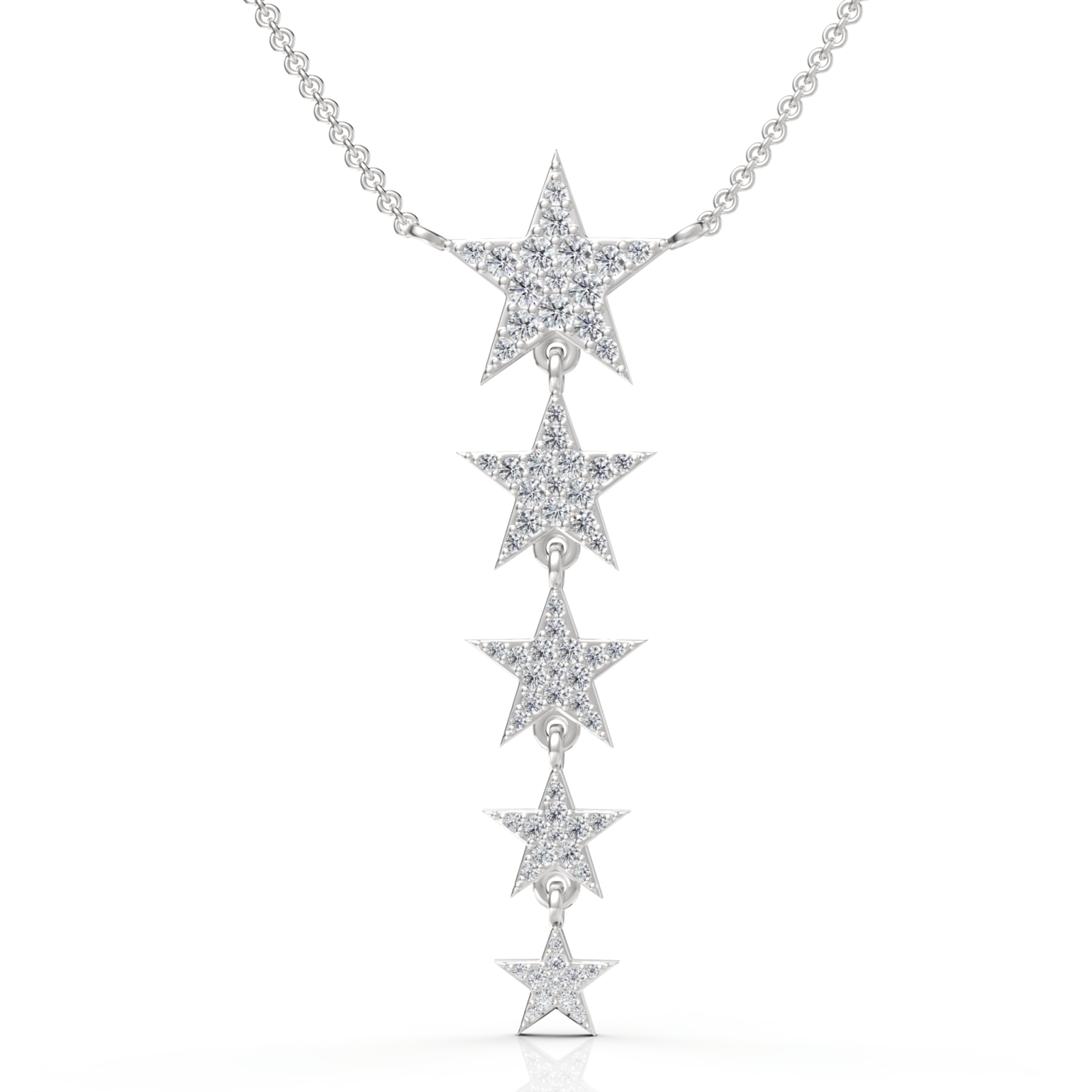 0.81CT Round Lab Diamond Premium Star Chain Pendant - Buvea Jewels