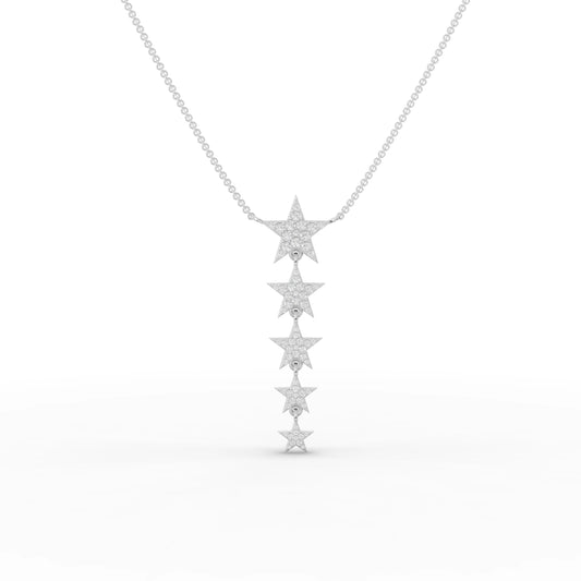 0.81CT Round Lab Diamond Premium Star Chain Pendant - Buvea Jewels
