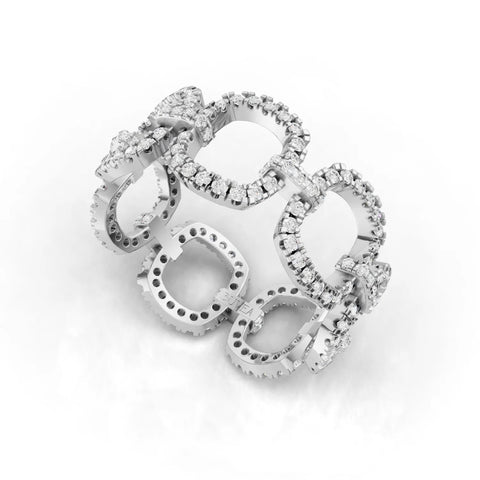 0.82CT Round Lab Diamond Premium Diamond Link Fashion Ring - Buvea Jewels
