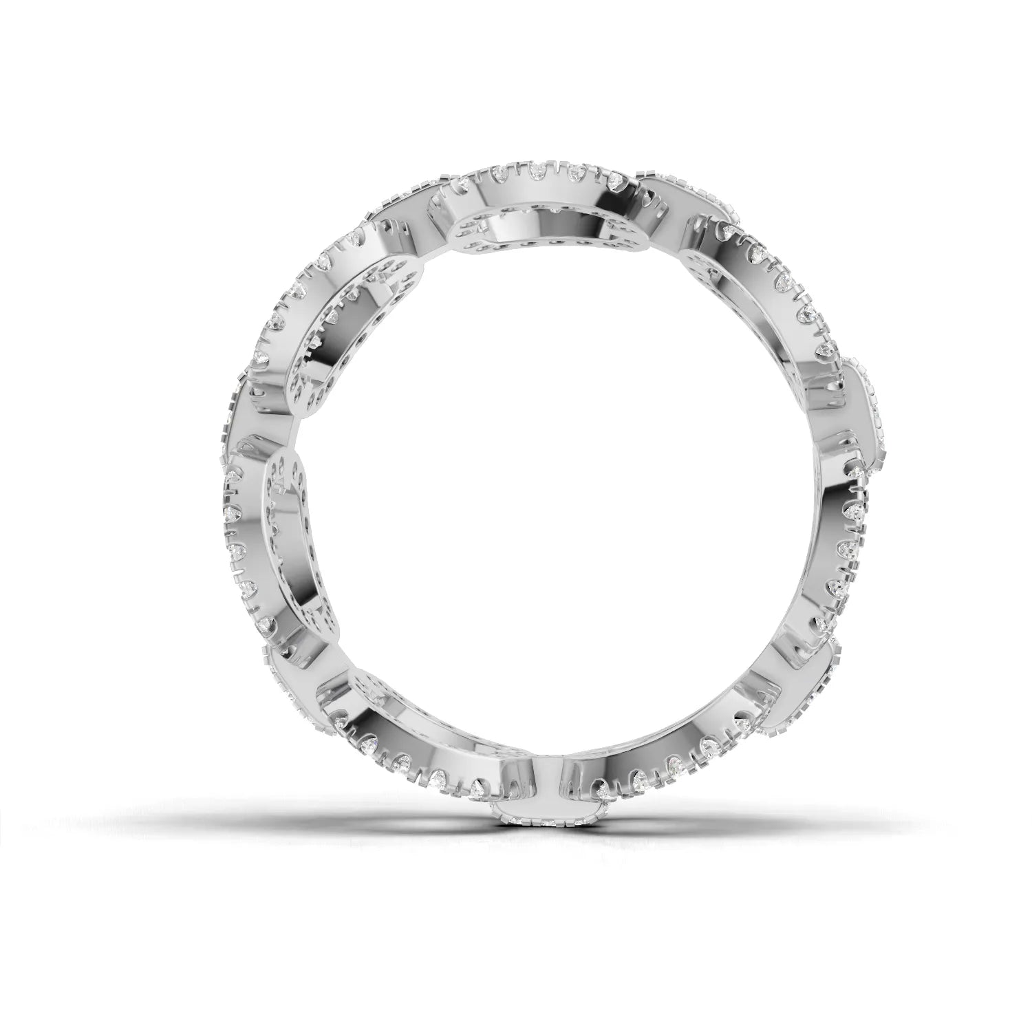 0.82CT Round Lab Diamond Premium Diamond Link Fashion Ring - Buvea Jewels