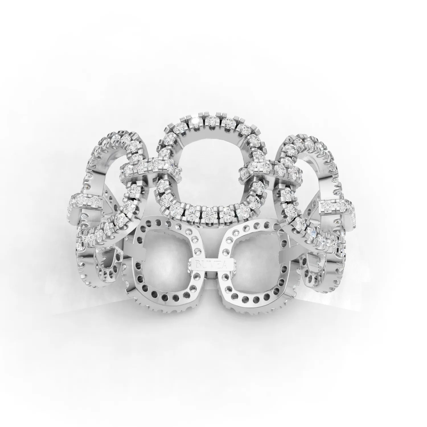0.82CT Round Lab Diamond Premium Diamond Link Fashion Ring - Buvea Jewels