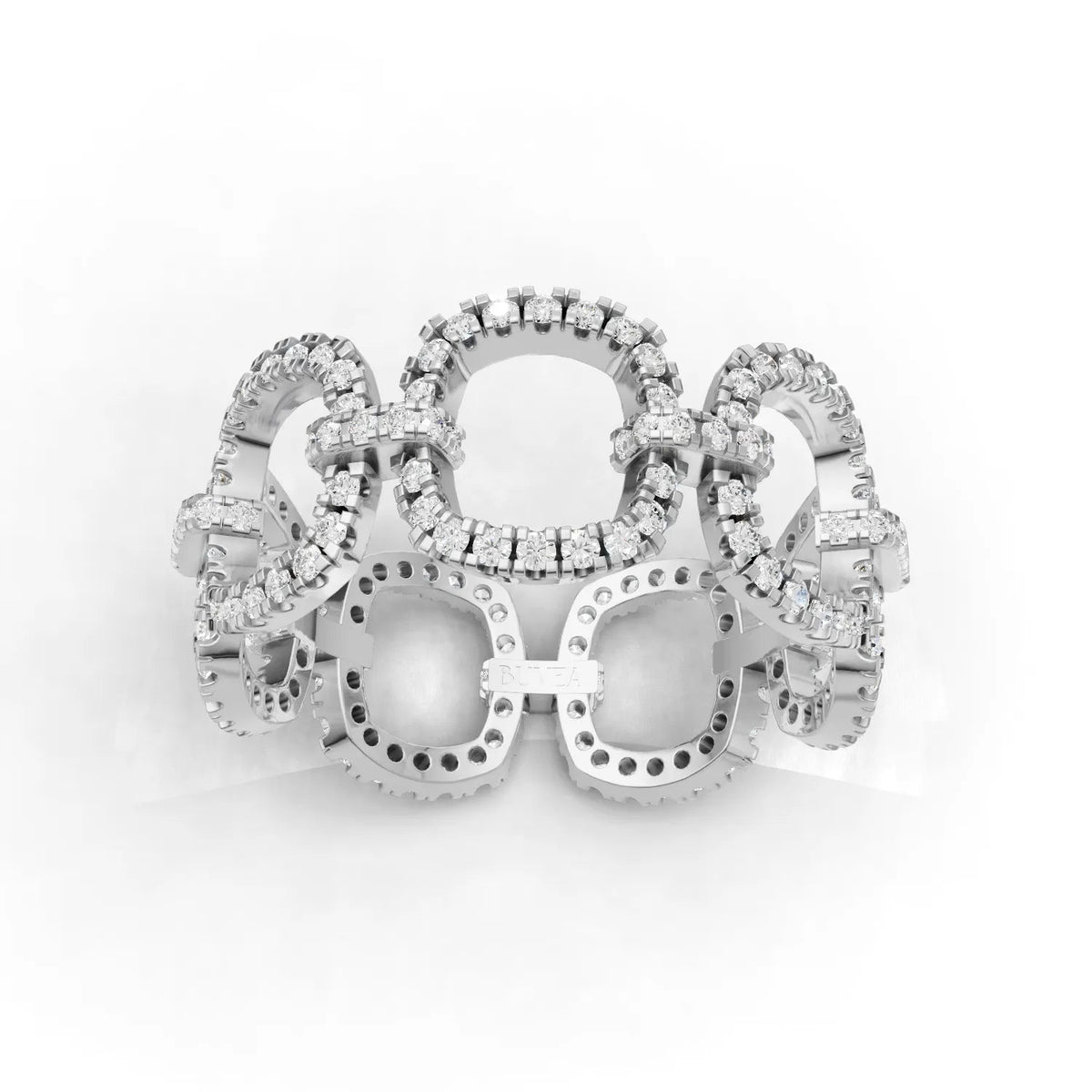 0.82CT Round Lab Diamond Premium Diamond Link Fashion Ring - Buvea Jewels