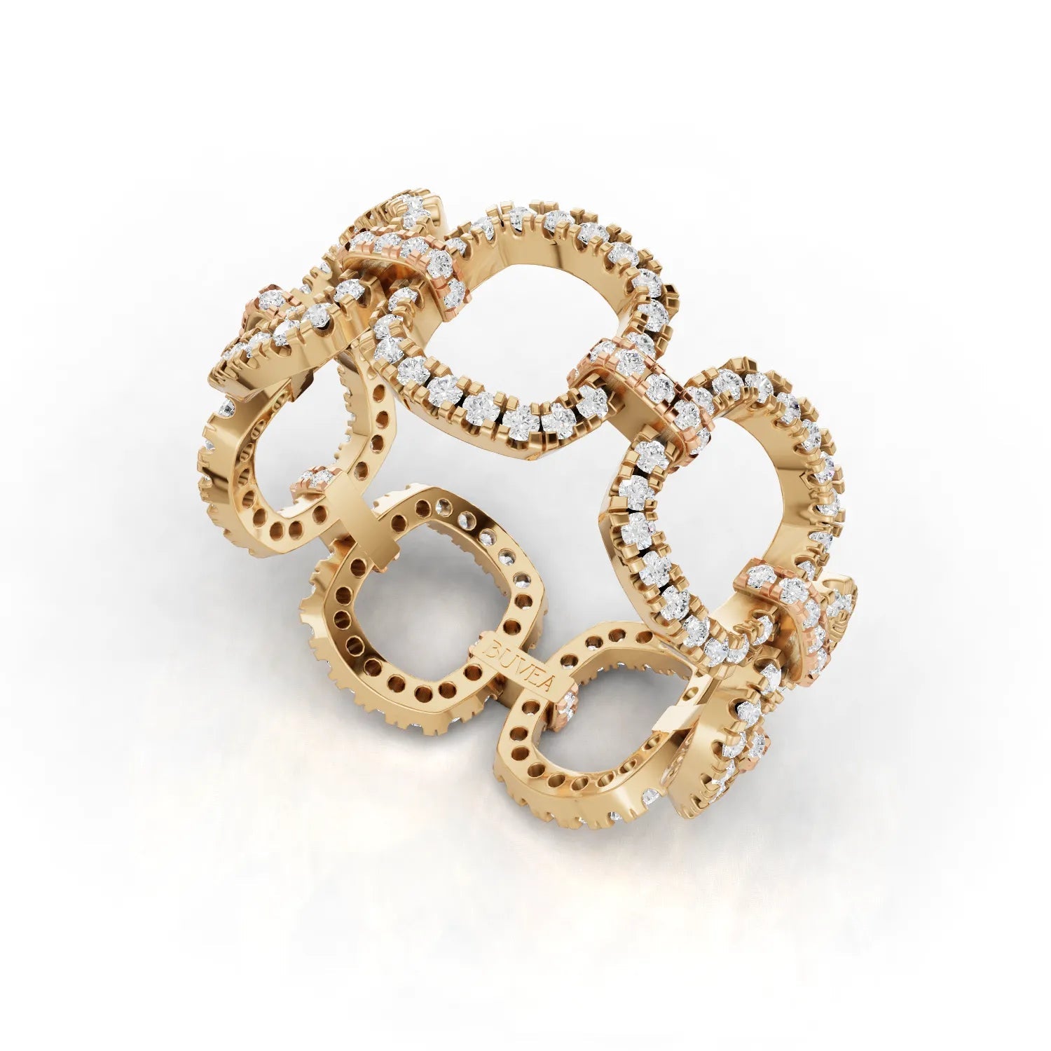 0.82CT Round Lab Diamond Premium Diamond Link Fashion Ring - Buvea Jewels
