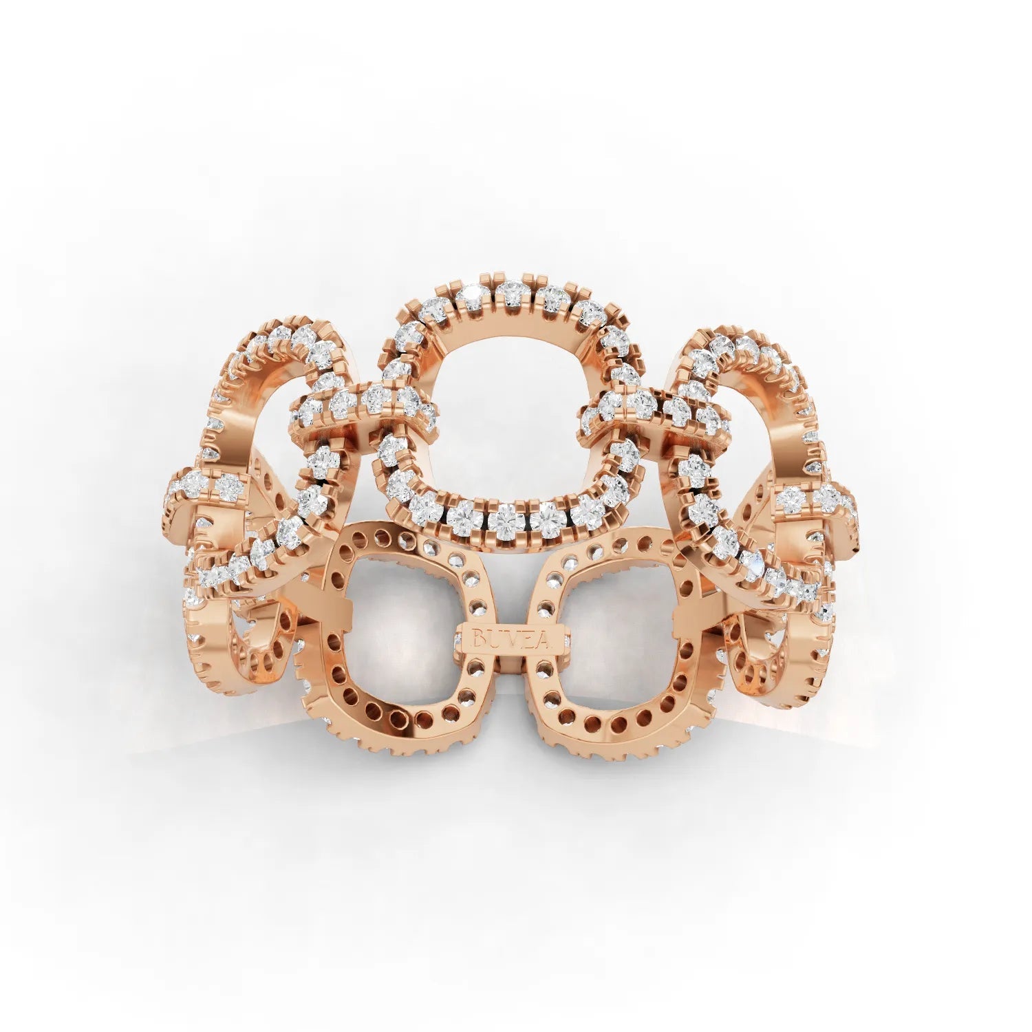 0.82CT Round Lab Diamond Premium Diamond Link Fashion Ring - Buvea Jewels