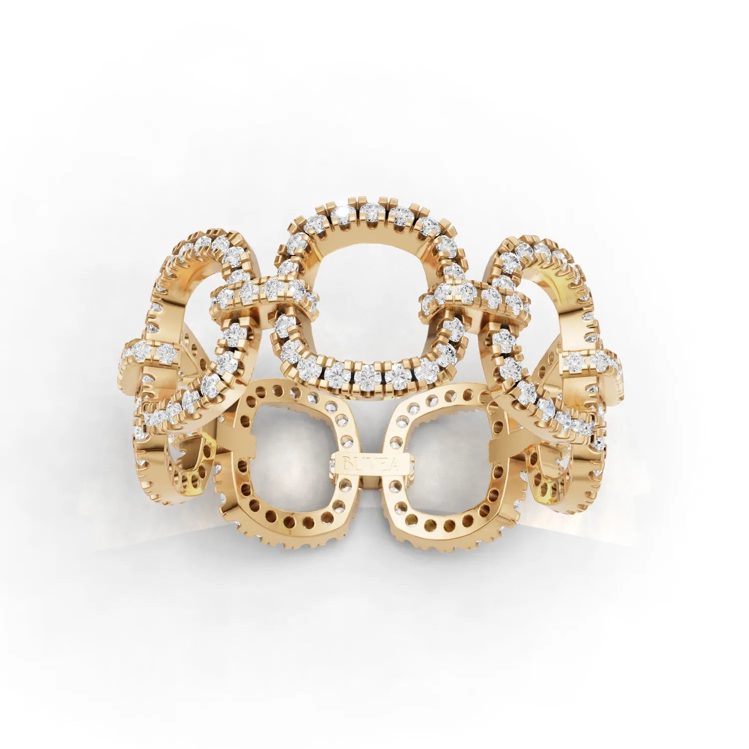 0.82CT Round Lab Diamond Premium Diamond Link Fashion Ring - Buvea Jewels